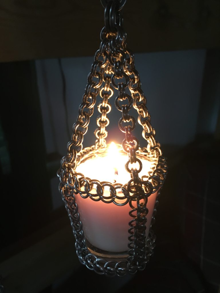 Chain Mail Candle Holder